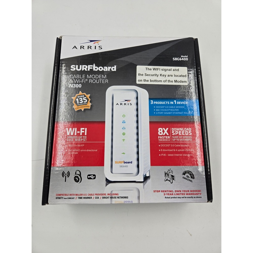 Arris Surfboard SBG6400 Cable Modem WiFi Router N300 DOCSIS 30